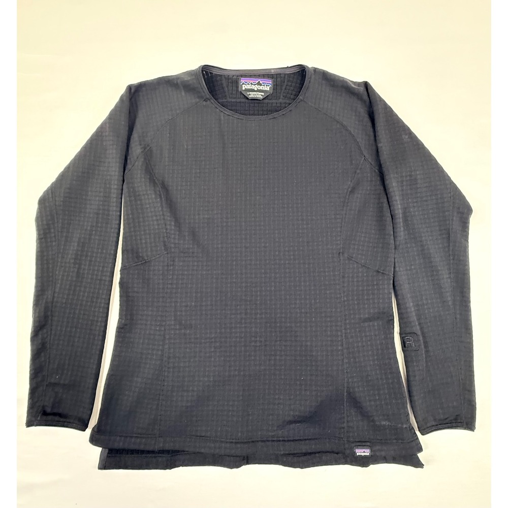 Patagonia Worn Wear Women's L Black R1 Crew Polartec Thermal Pro Style # 40065